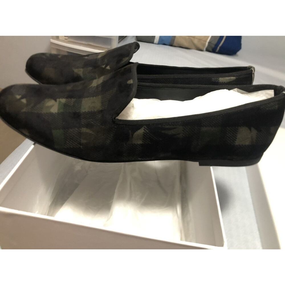 Tomas Maier Plaid Camo Smoking slippers sz. 10